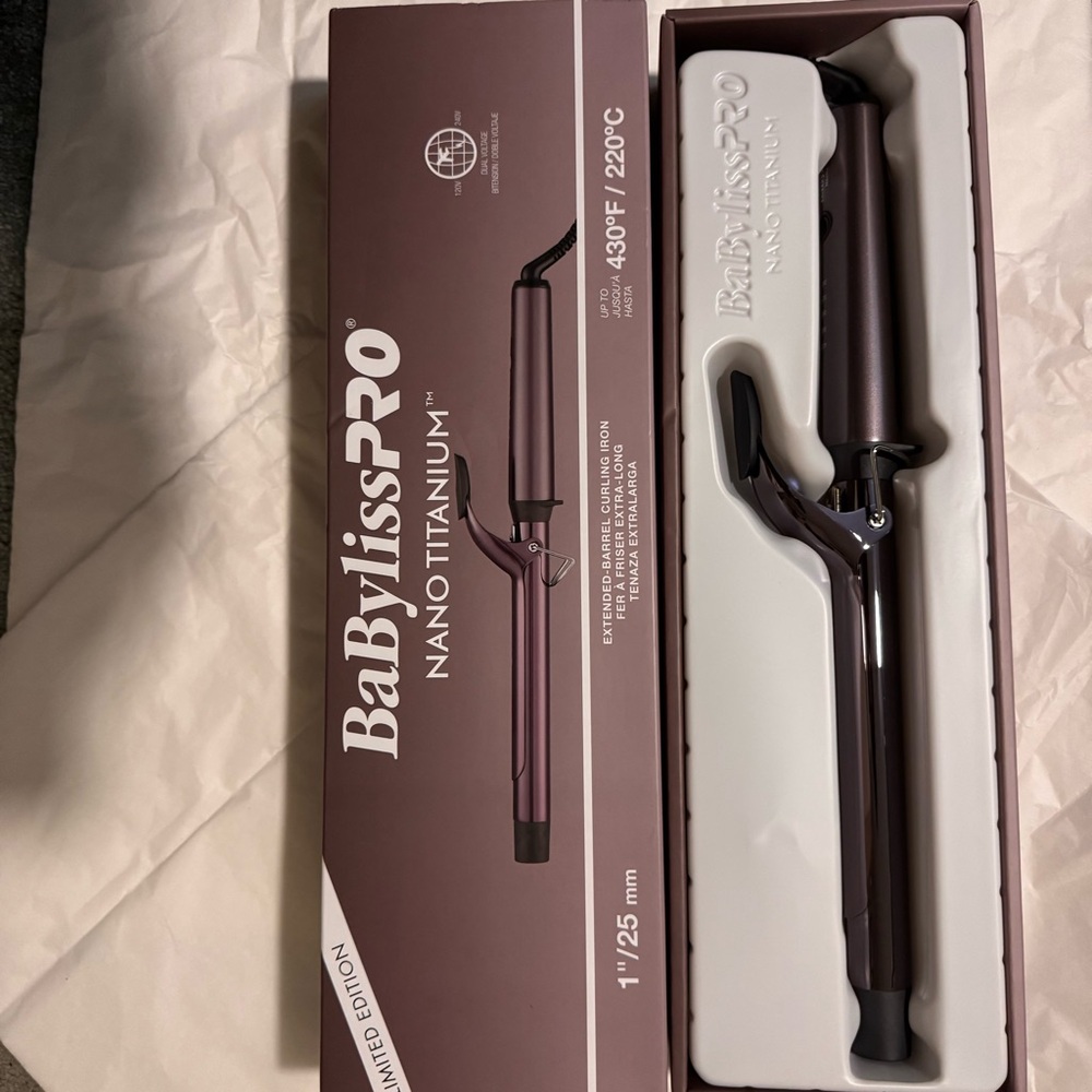 ***BNIB!! BaBylissPRO Nano Titanium 1” EXTENDED BARREL Curling Iron!!**